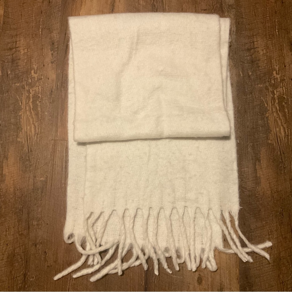 Off White Fringe Scarf/wrap
